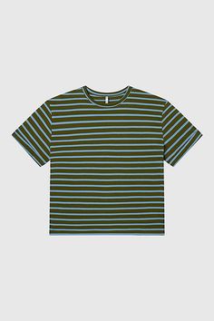 Introducing our Boifriend T-Shirt: a versatile, comfortable staple crafted with a lightweight cotton blend fabric, pre-rolled up sleeves, and a playful stripe pattern. Designed for an oversized boyfriend fit, this tee will be a wardrobe favorite. Our Boifriend T-Shirt collection is made in small batches by our family run factory in Los Angeles, CA. Our highly skilled sewers receive fair wages to make your garments. Content + Care 95% Cotton, 5% Spandex To ensure a long life we recommend washing this garment in cold water and line drying or tumbling on low heat. Ethically made in Ventura, CA Size + Fit This style is available in XS-3X. To find your best fit, please use our size chart. The boyfriend t-shirt features an oversized fit. We recommend going with your normal size or sizing down if Trendy Relaxed Fit T-shirt With Contrast Stripes, Everyday Horizontal Stripe Short Sleeve T-shirt, Summer Cotton Tops With Horizontal Stripes, Cotton Tops With Horizontal Stripes For Summer, Casual Cotton Top With Horizontal Stripes, Trendy Striped T-shirt With Relaxed Fit, Everyday Striped Cotton Tops, Casual Horizontal Stripe Pattern T-shirt For Everyday, Casual Striped T-shirt For Everyday