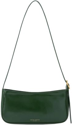 Green Shoulder Bag, Baguette Bag, Green Bag, Vegan Leather, Genuine Leather, Shoulder Bag, Green, Leather