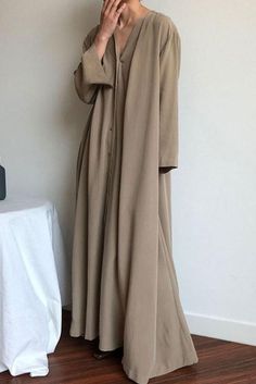 Kimono Style Long Sleeve Maxi Dress - Daisy Store Maxi Dress Kimono, Beige Long Sleeve Summer Dress, Long Sleeve Maxi Shirt, Abaya Maxi Dress, Loose Long Sleeved Dresses, Long Casual Dresses Maxi, Luxury Long Sleeve Linen Dress, Luxury Long Sleeve Linen Dress For Daywear, Lomg Dress Coat