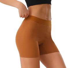 PRICES MAY VARY. 4 PACK: 2 Black, 1 Peach, 1 Brown WEAR: Under dresses, skirts, loose or flowy pants. SMOOTH AND SEAMLESS: These high-waist shorts with seamless construction and strategically placed panels for a sleek look under clothes. ALL-DAY COMFORT: The soft, breathable fabric and wide waistband feel great against the skin and won't dig or roll down, keeping you comfortable from dawn till dusk. EASY CARE: Machine wash in cold water and tumble dry low for a quick clean - no ironing needed to Boy Shorts For Women, Dress Up Outfits, Lounge Lingerie, Flowy Pants, Under Dress, Shorts For Women, Sleek Look, Wide Waistband, Boy Shorts