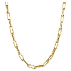 These Classic yet Trendy Paperclip Gold necklaces are a classic staple in any person's jewelry box! This 14K Yellow Gold paper-clip link chain is the perfect addition to your jewelry box. Buy one and wear it as a simple standalone with or without a pendant or pick up multiple chains of varying lengths to create a stylish stacked statement on your neckline. You really can't go wrong! -14K Yellow Gold -Made in Italy -Gold Weight 4.70 grams -11.3 x 3.9mm Each Link Measurement -Lobster Clasp -18" inch length -Gift Box Included -Ships within 1-2 Business Days Types Of Gold, Gold Link Chain, Link Chain Necklace, Gold Paper, Modern Necklaces, Gold Necklaces, Vintage Italian, Chain Link Necklace, Link Necklace