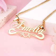 Material: Copper,Sterling Silver Color: Gold Chain Length: 14",16",18",20",22" Process: Gold Plated Recipient: Women, Mom, Wife, Girl Friend, Children Necklace Type: Name Necklace Brand: Silviax Jewelry Item: 2023NE0206/2023NE0214 Gold Double Heart Name Necklace, Custom Name Rose Gold Heart Pendant Necklace, Engraved Metal Name Necklace For Personalized Gift, Heart Pendant Name Necklace As Personalized Gift, Gold Double Heart Name Necklace For Personalized Gift, Gold Heart Nameplate Necklace, Personalized Name Necklace With Heart Pendant, Gold Double Heart Name Necklace As Personalized Gift, Heart-shaped Name Necklace As Personalized Gift