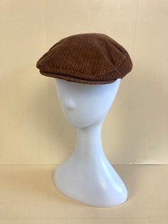 Vintage Corduroy Flat Cap Brown Baker Boy Size Small 55cm Made in England  Label Size 6 7/8 = 55cm  Good Condition Brown Adjustable Corduroy Hat, Adjustable Brown Corduroy Hat, Brown Corduroy Hat For Outdoor, Brown Flat Cap, Brown Corduroy Cap, Vintage Corduroy, Baker Boy, Brown Flats, Newsboy Cap