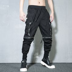 A stylish clothing that is hip hop and punk. It is fashionable, stylish, and it will look great on anyone who wears it. Do you wanahavit? Urban Cargo Pants With Belt Loops For Streetwear, Baggy Punk Bottoms For Concert, Punk Style Baggy Pants For Concerts, Punk Style Black Bottoms With Zip Fly, Trendy Black Pants With Zip Fly, Black Punk Bottoms With Zip Fly, Casual Bottoms For Fall Concert, Edgy Baggy Bottoms For Concert, Urban Cargo Pants For Streetwear