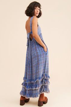 Rent Lily Anne Maxi Dress from Nuuly. Pick 6 items for $98/month. Free shipping + returns. Bohemian Tie Back Dress For Daywear, Bohemian Tie-back Dress For Daywear, Free People Aesthetic, Long Flowy Dress, People Aesthetic, Cowgirl Dresses, Ideal Closet, Feminine Details, Jean Dress