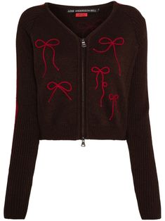 Find ANDERSSON BELL Ribbon Embroidery Knit Cardigan on Editorialist. brown/red wool blend ribbon embroidery V-neck long sleeves front two-way zip fastening ribbed hem Cardigan Brown, Red Wool, Ribbon Embroidery, Knitwear Cardigan, Knitwear Women, Knit Cardigan, Wool Blend, Knitwear, Top Brands