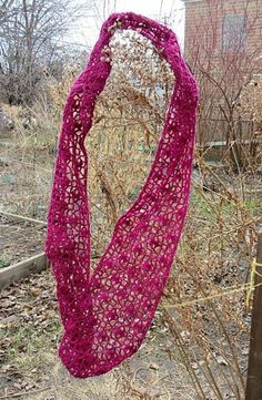 Whispering Flowers Infinity Scarf Crochet pattern by vibeskat One Skein Infinity Scarf Crochet, Lacey Infinity Scarf Crochet Free Pattern, Crochet Delicate Scarf, Infinity Scarf Crochet Pattern, Handmade Multicolor Infinity Scarf One Size, Grandma Knitting, Infinity Scarf Crochet, Purple Crochet Scarves One Size, Crochet Infinity Scarf