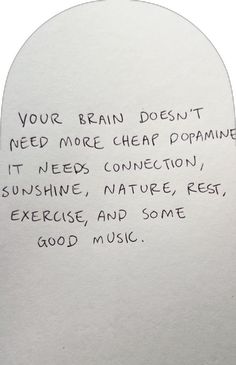 a piece of paper with writing on it that says, your brain doesn't need more cheap drama