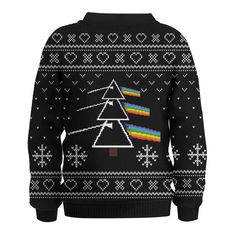 33.95$ Christmas Black Crew Neck Sweater, Black Holiday Sweater For Winter, Casual Black Christmas Sweater, Pink Floyd Fan, Christmas Pink, Winter Hat, Pink Christmas, Pink Floyd, Ugly Christmas