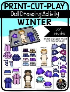 the print - out play doll dressing activity for winter