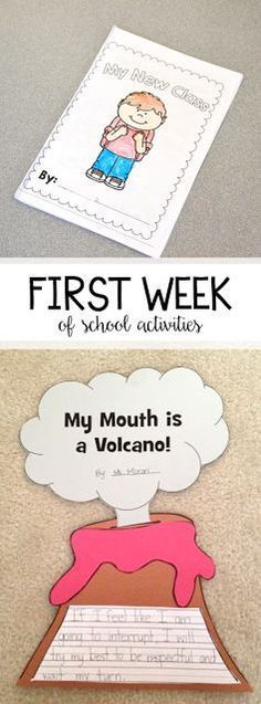 the first week of school activities for my mouth is a volcano and i am going to write