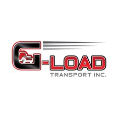 the g - load transport inc logo is shown in red and black on a white background