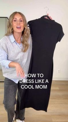 How to style a black bodycon midi dress. Dress is linked to shop, follow fore more style inspo! How To Style A Black Bodycon Dress, Midi Bodycon Dress Outfit, Ways To Style A Dress, Sahm Wardrobe, Simple Fall Outfits Casual, Bodycon Dress Outfit, Black Bodycon Midi Dress, Milan Outfits, Chic Capsule Wardrobe