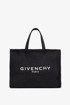 Black raffia tote bag from Givenchy. The G-Tote bag is made of raffia, featuring an internal slot pocket, an open top and two top handles allowing it to be carried over the shoulder.Measurements: L45 x H33 x W12 cmHandle drop: 45cmMade in Italy Raffia Tote Bag, Goals Inspiration, Givenchy Paris, Open Top, Givenchy, Handles, In Italy, Tote Bag, Italy