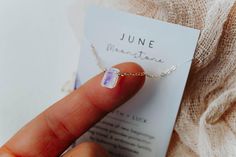 June Birthstone Necklace, Necklace, - Wander + Lust Jewelry Diamond Necklace Gift, Hand Embroidered Necklace, April Birthstone Necklace, Real Diamond Necklace, Dainty Diamond Necklace, June Birthday, Necklace Birthstone, Tequila Sunrise, Necklace Ideas