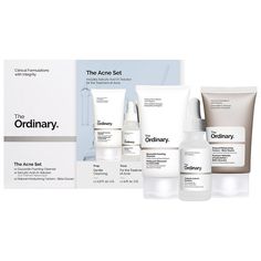 What it is: A set that offers a full regimen for acne-prone skin, proven to help diminish the look of blemishes.Skin Type: Normal, Combination, and Oily Skincare Concerns: Pores, Redness, and Uneven Texture Highlighted Ingredients:- Decyl-Glucoside and Coco-Glucoside: Remove dirt and visible impurities.- Salicylic Acid 2%: Exfoliates, smooths, and visibly decongests pores.- Beta Glucan: A polysaccharide derived from reishi mushroom that supports the skin barrier.Ingredient Callouts: Free of para The Ordinary Acne, Haut Routine, Forehead Acne, Beta Glucan, Foaming Cleanser, Clearer Skin, Oily Skin Care, Acne Blemishes, Dior Addict