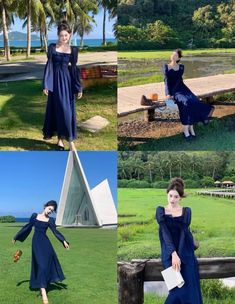 TAVIMART Blue Square Neck Lantern Sleeve Dress Women Autumn Sweet Retro Elegant High Waist Ruffles Pleated Party Sundress Simple Fashion Dress Women Elegant, Lantern Sleeve Dress, Ribbon Hair, Xl Fashion, Simple Fashion, Blue Square, Lantern Sleeve, Prom Party Dresses, Girls Hair Accessories