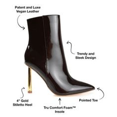 Keep it simple but make a statement with the Rorie bootie by Journee Collection. These booties feature a sky-high stiletto heel and a super stylish pointed toe. Soft vegan leather with an inside zipper makes them easy to pull on, and a 4 mm Tru Comfort Foam footbed makes them a breeze to walk in. | Journee Collection Women's Rorie Booties, 12M Trendy Heeled Boots With 4-inch Heel, Trendy Medium Width Heeled Boots With 4-inch Heel, Trendy Heeled Boots With Pointed Toe And Reinforced Heel, Trendy Heeled Boots For Night Out With Padded Heel, Trendy High Heeled Boots With 4-inch Heel, Trendy Formal Heeled Boots With Sculpted Heel, High Ankle Boots With Reinforced Heel For Night Out, Trendy Fitted Boots With Sculpted Heel, Fall Heeled Boots For Night Out With 4-inch Heel