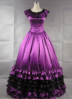 Fitted Gothic Ball Gown For Costume Party, Gothic Ball Gown Dresses For Halloween, Victorian Dress For Halloween Costume Party, Fitted Gown For Theater, Victorian Floor-length Gown For Costume Party, Satin Victorian Ball Gown For Costume Party, Floor-length Victorian Dress For Wedding Halloween, Floor-length Victorian Dress For Wedding And Halloween, Floor-length Victorian Dress For Halloween Wedding