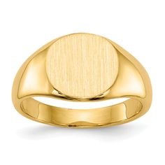 14k Yellow Gold Solid Back Signet Ring Yellow Rings, Gold Signet Ring, Elegant Ring, Personalized Monogram, Delicate Necklace, Types Of Rings, Signet Ring, Gold Material, Handmade Ring