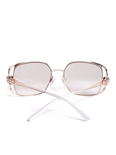 Trendsetting sunglasses feature a metal rim square-shaped silhouette with skinny bridge. Complete with luxe logo at the sides. Luxe Logo, Breast Health, Metal Sunglasses, Color Grouping, A Metal, Accessories Store, Pink Ribbon, Jennifer Lopez, Cat Eye Sunglasses