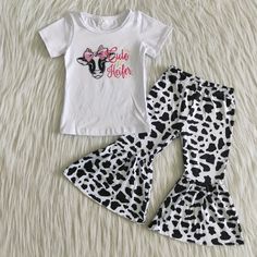 准备发货，没有起订量 Bell Bottom Outfits, Heifer Cow, Halloween Romper, Leopard Shorts, Flare Trousers, Milk Silk, Bell Bottom, Girls Rompers