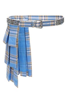 Collina Strada Lizzie Plaid Cotton Flannel Kilt Belt available at #Nordstrom Kilt Belt, Hit Girls, Plaid And Leather, Upcycle Clothes Diy, Tartan Skirt, Fashion Themes, Fashion Portfolio, Fashion Aesthetics, Tumblr Fashion