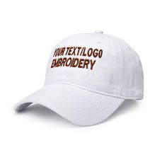 PRICES MAY VARY. ⭐Material: Our custom baseball hats are made up of 100% cotton.Machine embroidered with great detail. It is soft and comfortable. ⭐Custom YOUR Design: Choose the hat's color first, and we have various types of beautiful art font for you to choose. The text or logo will be embroidered atter you order them.A unique gift for any occasion! ⭐The Hat Style: The back of the baseball hat is designed which has good ventilation function, natural comfort, light and dry. It's very suitable Cotton Dad Hat With Embroidered Logo, Curved Bill Fitted Hat With Embroidered Logo, Dad Hat With Embroidered Logo And Flat Bill, Embroidered Logo Dad Hat With Flat Bill, Baseball Season Cotton Snapback Hat With Letter Print, Cotton Trucker Hat With Custom Logo And Flat Bill, Custom Logo Cotton Snapback Hat With Curved Brim, Cotton Snapback Trucker Hat With Embroidered Logo, Cotton Snapback Hat With Letter Print For Baseball Season