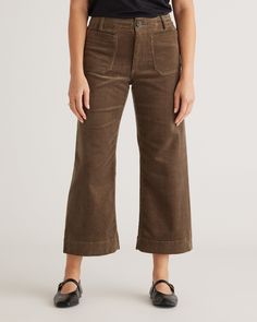 Do a throwback thing or make it feel modern. The options are open with our Organic Stretch Corduroy Cropped Wide Leg Pants, featuring a must-have silhouette with the comfort of cotton stretch. Cropped Wide Leg Pants, Silk Cami, Travel The World, Fall Collection, Winter Clothes, Petite Fashion, Fall Collections, Blouse Dress, Quince