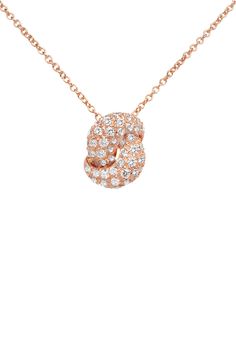 THE LOVE KNOT BY CORALIE-Diamond Love Knot Pendant Necklace-ROSE GOLD Luxury Fine Jewelry Open Heart Necklace, White Gold Pendant Necklace, Marissa Collections, Discount Jewelry, Love Knot, Fine Jewels, Diamond Pendant Necklace, Rose Gold Diamonds, Rose Gold Necklace