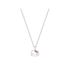 Adorable style is effortless with this Hello Kitty crystal and enamel pendant necklace. Adorable style is effortless with this Hello Kitty crystal and enamel pendant necklace. FEATURES Chain length: 18 in. Chain type: cable Clasp: spring-ring Metal: brass Plating: silver tone Finish: polished Crystal accents Packaging: boxed Size: 18". Color: Silvertone. Gender: female. Age Group: adult. Hello Kitty Sterling Silver Necklace, White Hello Kitty Necklace For Gift, Hello Kitty White Necklace For Gift, White Sterling Silver Hello Kitty Jewelry, White Hello Kitty Necklace Gift, Hello Kitty Sterling Silver Jewelry Gift, Hello Kitty Crystal, Adorable Style, Ring Metal