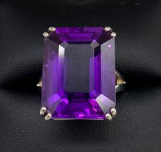 Gorgeous Vintage Art Deco Huge Amethyst Emerald Cut Ring Size 7 pre/owned condition stone measures 17.5mmX 14mm Hallmarked Emerald Cut Amethyst Ring For Formal Occasions, Octagon-shaped Amethyst Ring For Formal Occasions, Formal Octagon Amethyst Ring, Octagon Amethyst Ring For Formal Events, Purple Emerald-cut Ring For Formal Occasions, Octagon Amethyst Ring For Formal Occasions, Formal Amethyst Ring With Large Stone, Purple Emerald Cut Ring For Formal Occasions, Formal Purple Emerald Cut Ring