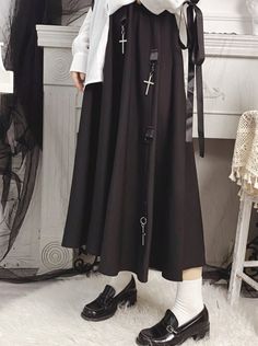 ❤Cross Motif Strap Skirt❤ Strap Skirt, Skirt, Black