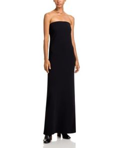 Co Strapless Dress Chic Strapless Dress For Black-tie Events, Elegant Strapless Dress For Black-tie Events, Chic Strapless Evening Dress For Black-tie Events, Black Fitted Strapless Elastane Dress, Chic Black Strapless Dress For Black-tie Events, Black Strapless Dress For Black-tie Events, Luxury Black Strapless Dress, Black Cotton Strapless Dress, Sleek Black Strapless Maxi Dress