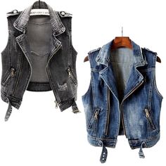 Premium Quality Lady Denim Coat Waistcoat Jacket Top Jeans Sleeveless Biker Punk Casual Classic , Women's Coats, Jackets & Vests Punk Denim Jacket, Punk Vest, Denim Biker Jacket, Vest Denim, Denim Coat Women, Women Vest, Top Jeans, Lady Biker, Payment Received