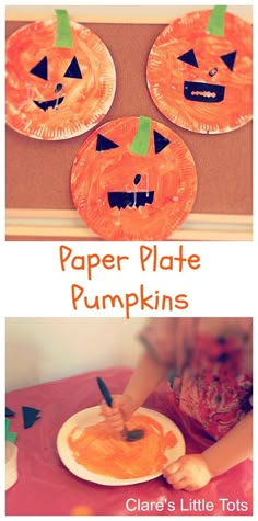 paper plate pumpkins for kids to make