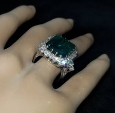 GORGEOUS 14K white gold emerald ring center lab grown GEM EMERALD BERYL EMERALD weight 12.75ct. size 15x12mm nice vivid green color , clean, very lively ,nice cut . side set natural rounds diamonds total weight 1.95ct H-SI1 Ring SIZE 6 Resizable Retail value $9,500 net. Cert Appraisal available White Gold Emerald Ring Square Cut, Luxury Silver Emerald Cut Ring, Luxury Silver Emerald Rectangular Ring, Luxury Silver Rectangular Emerald Ring, Luxury Rectangular Emerald Ring In White Gold, White Gold Emerald Ring, Gold Emerald Ring, Emerald Ring Vintage, Filigree Engagement Ring