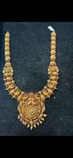 Antique Gold Haram Designs, Gold Haram Designs Indian, Antique Gold Haram, 40grams Gold Haram, Simple Necklace Designs