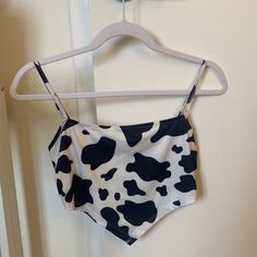 Perfect For A Trip. Cute Tank With Cow Print. Never Worn. Trendy Cow Print Tops For Spring, White Cow Print Top For Summer, Trendy Cow Print Top For Summer, Cow Print Top, Cow Outfits, Preppy Fits, Top Cow, Shein Tops, Cow Print