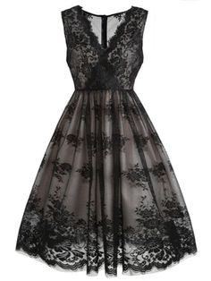 1950s dress – Retro Stage - Chic Vintage Dresses and Accessories Black Sleeveless Lace Dress With Delicate Details, Sleeveless Lace Dress With Contrast Lace For Wedding, Sleeveless Contrast Lace Wedding Dress, Vintage Lace V-neck Dresses, Vintage Sleeveless Lace Dress For Summer, Vintage Sleeveless Dress With Delicate Lace, Elegant Lace Dress, 1950s Dress Patterns, Tutu Ballet