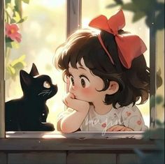 Girl With Cat Illustration, Girly Cartoons, Discipline Inspiration, Confidence Motivation, Wallpaper City, 동화 삽화, Cute Cartoon Pictures, Cute Doodles Drawings