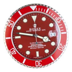 ROLEX Officially Certified Perpetual Yacht Master II Luxury Wall Clock Watch Good condition, working. Luminous Hands Sweeping hand (not ticking) Quartz Movement (requires 2x AA battery) Red Watch Accessories With Subdials As A Gift, Luxury Red Watch Accessories With Analog Display, Formal Red Watch With Analog Display, Red Formal Watch Accessories With Analog Display, Formal Red Watch Accessories With Analog Display, Timeless Red Watch Accessories For Formal Occasions, Timeless Red Formal Watch Accessories, Red Timeless Formal Watch Accessories, Timeless Red Watch With Analog Display