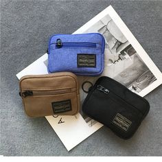 UAKISS - Trendy Wallet for Man Zipper Short Coin Card Bag Mini Key Storage Purse Traveling Portable Small Bags New Wallet For Man, Y2k Shoulder Bag, Coin Card, Key Storage, Zipper Shorts, Floral Bags, Canvas Crossbody Bag, Short Wallet, Bags Aesthetic