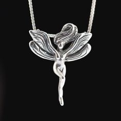 Fairy Necklace Silver Fairy Pendant Fairy Charm Silver Fairy Fairy Jewelry Fairies Goddess Jewelry G Flower Ear Cuffs, Magic Jewelry, Magic Dragon, Dragon Logo, Silver Fairy, Magic Charms, Fairy Pendant, Fairy Charms, Goddess Jewelry