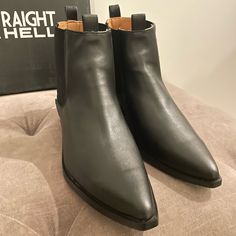 Brand New, Never Worn Straight To Hell Chelsea Boots. Leather Chelsea Boots, Black Faux Leather, Chelsea Boots, Chelsea, Men's Shoes, Shoe Boots, Faux Leather, Man Shop, Brand New