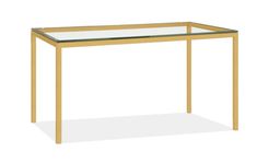 a table with glass top and gold frame, on a white background is an object that appears to be part of a furniture collection