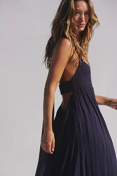 Look My Way Maxi | Free People Breezy Halter Neck Maxi Dress For Day Out, Breezy Maxi Dress With Smocked Back, Summer Maxi Dress With Smocked Back, Smocked Back Maxi Dress For Beachwear, Beachwear Maxi Dress With Smocked Back, Beach Maxi Dress With Smocked Back, Breezy Maxi Dress With Smocked Back For Brunch, Summer Beach Maxi Dress With Smocked Back, Breezy Midi Dress For Beach Party