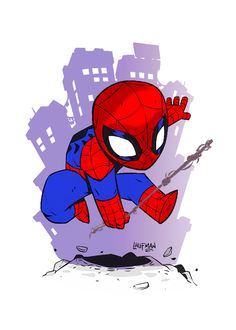 a drawing of spider man flying through the air