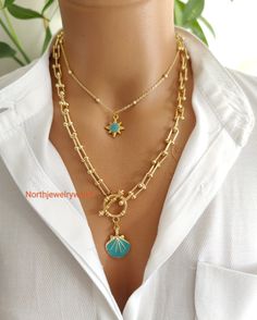 Title:  stylish turquoise women's necklace, plated chain women's jewelry, designer necklace, gold plated chain, By combining our natural stones with chains and beads, we are happy to both add elegance to your elegance and produce a useful product for various problems ...YOUR ORDER IS CAREFULLY PREPARED FOR YOU, GIFT PACKED AND SHIPPED TO YOU..                          ABOUT NECKLACE Handmade product Gemstone:  Stone color:  Band color: plated chain It is made to order. Our chains are non-darkeni Antique Turquoise Jewelry, Purple Stone Necklace, Turquoise Necklaces, Macrame Bracelet Patterns, White Beaded Necklaces, Antique Turquoise, Women's Necklace, Green Beaded Necklace, Designer Necklace