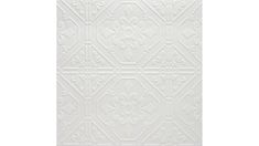 a white wallpaper with an ornate design on it's surface, and the background is